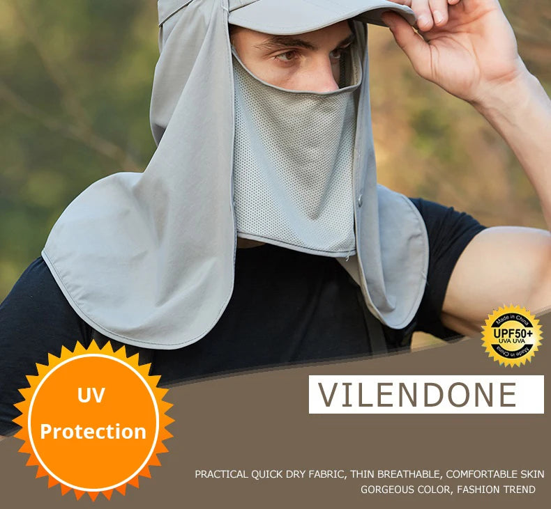 Chapeau de Protection UV d'Été – Casquette Anti-UV avec Protection du Cou et du Visage, Pliable, Séchage Rapide, Imperméable, Idéale pour Randonnée, Pêche et Activités Outdoor - BLACKBEARD OUTDOOR INDUSTRIES