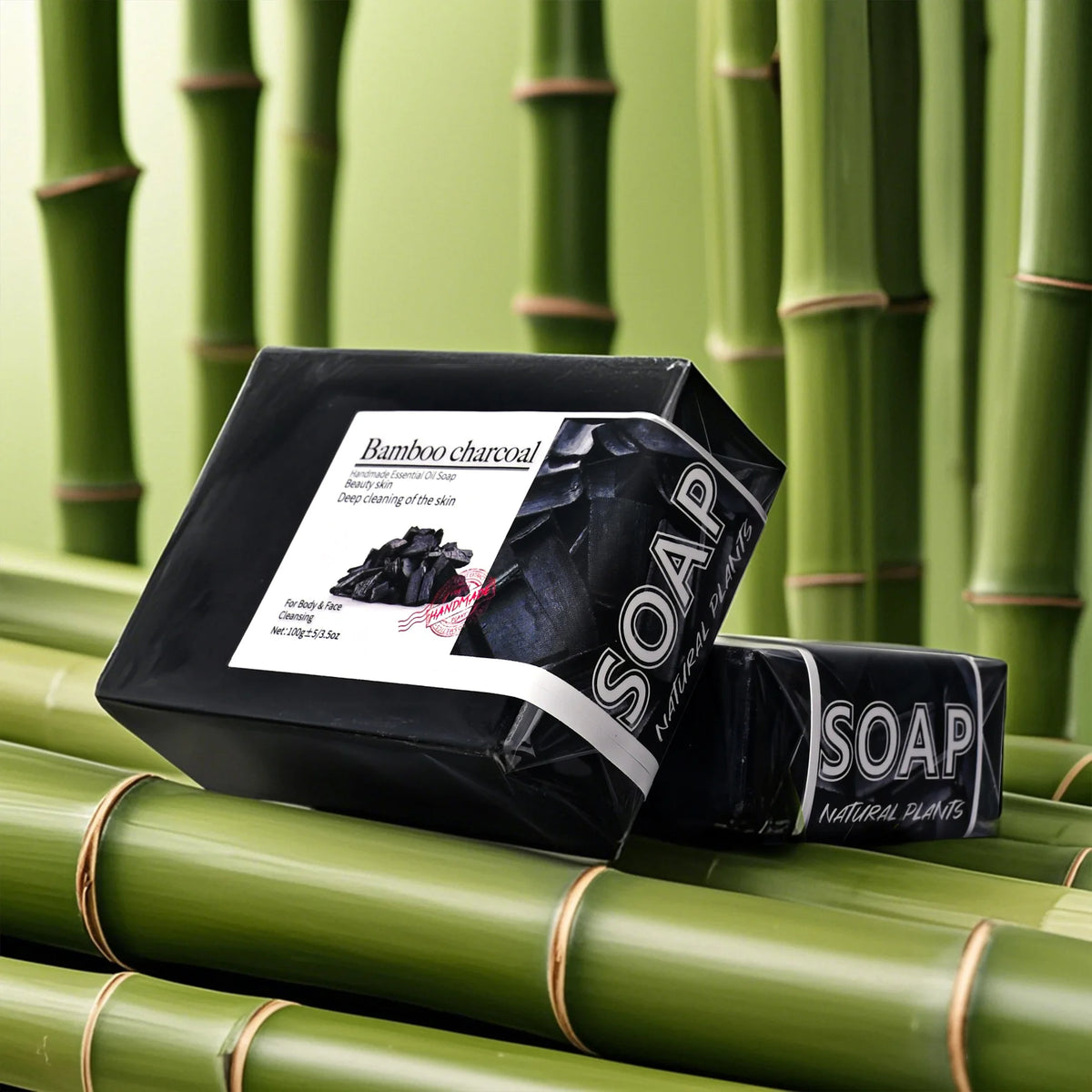 Savon au charbon de bambou 100 g pour la toilette