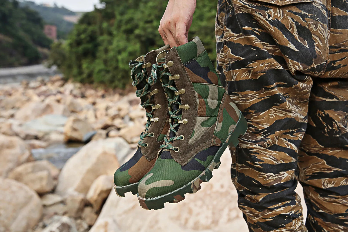 Bottes Tactiques Desert Boots Vertes - Imperméables, Tailles 37 à 48