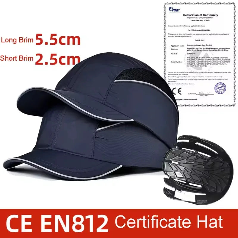 Casquette de Sécurité Baseball EN812 – Protection Antistatique FR/ESD, Légère, pour Électriciens et Travailleurs Industriels