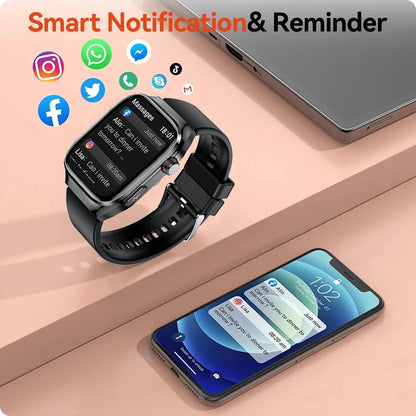 Montre Connectée Homme 2025 – Suivi Santé Avancé ECG+PPG – Surveillance Acide Urique & Lipides – Appels Bluetooth – Écran 2.04” AMOLED – Pour Android & iOS - BLACKBEARD OUTDOOR INDUSTRIES