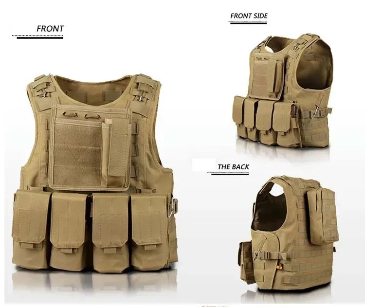 Gilet tactique AUKUPKEE MOLLE ajustable pour la sécurité, le combat, la chasse, et l'entraînement airsoft - BLACKBEARD OUTDOOR INDUSTRIES