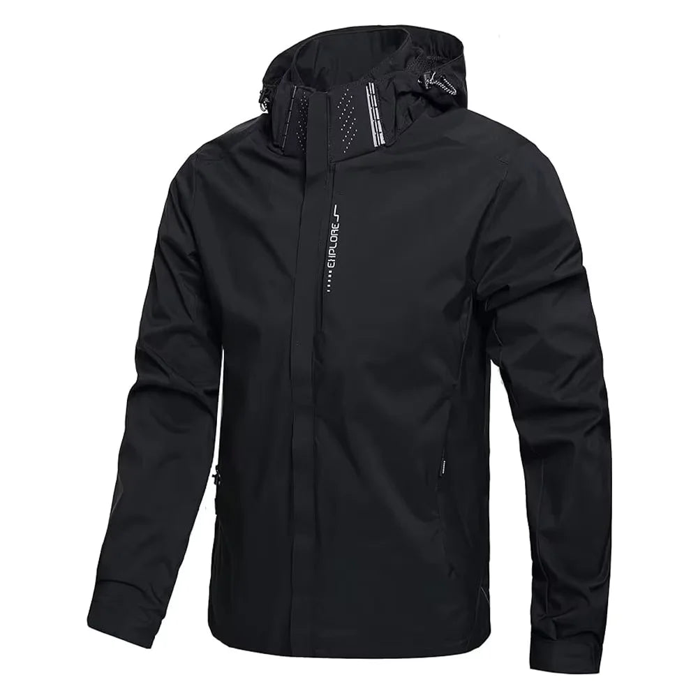 Veste Imperméable Homme Légère à Capuche — Spécial Randonnée & Voyage Veste Coupe-Vent et Pluie Homme — Extérieur Étanche et Respirant - BLACKBEARD OUTDOOR INDUSTRIES
