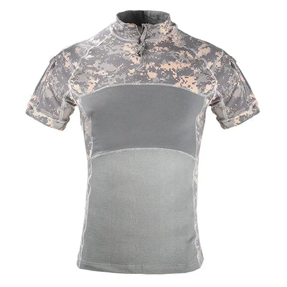 T-Shirt Tactique Combat Homme – Manches Courtes, Camouflage Multicam | Chasse & Airsoft