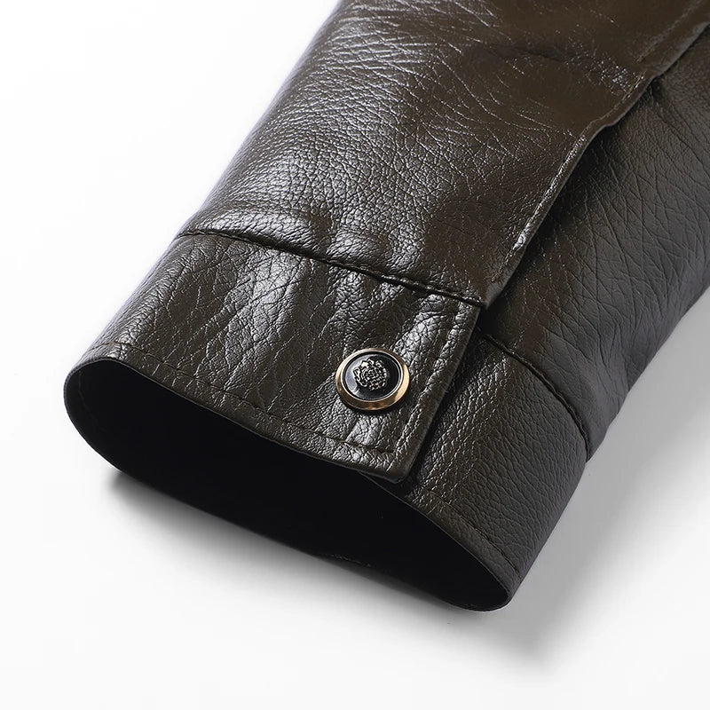 YJKVUR Men's Fleece-Lined Warm Faux Leather Jacket Waterproof Windproof Autumn Winter New Arrival Man Motorcycle Stylish Coat ﻿ BLACKBEARD OUTDOOR INDUSTRIES