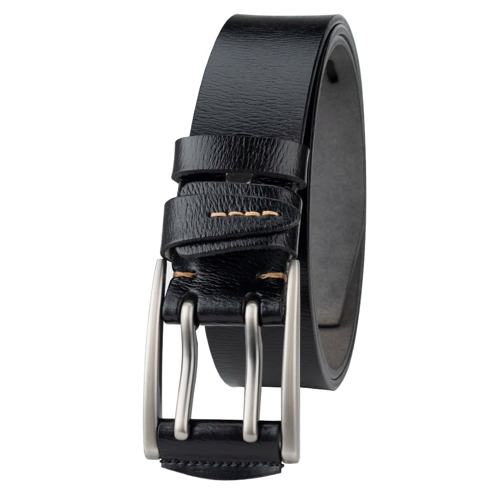 Ceinture en Cuir Véritable à Double Boucle pour Homme - Ceinture Casual 4,1 cm BLACKBEARD OUTDOOR INDUSTRIES