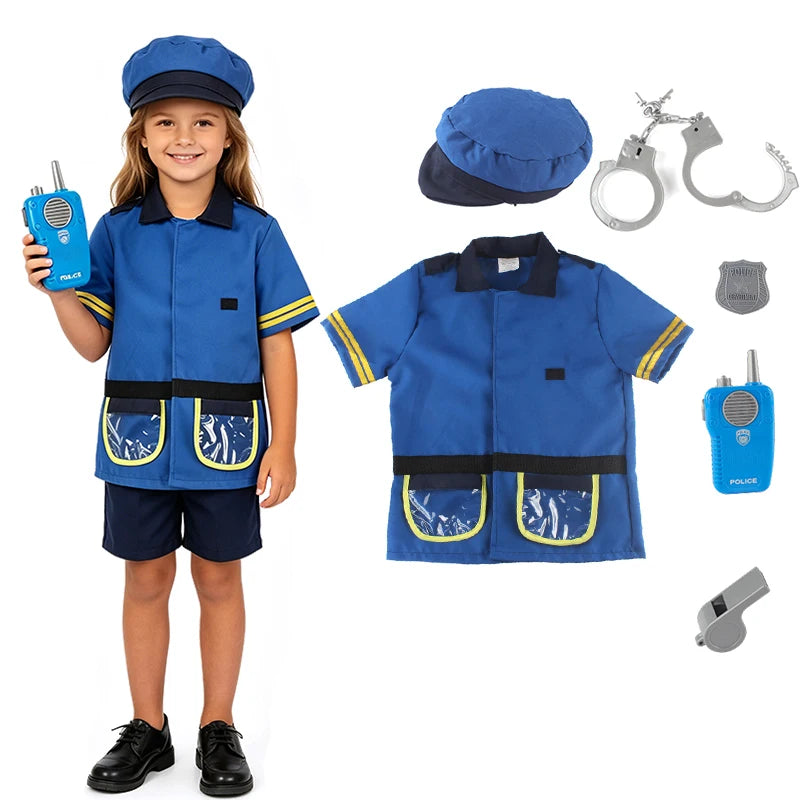 Kit Costumes Métiers Enfant 3-8 Ans – Déguisements Policier, Pompier, Médecin, Ingénieur - BLACKBEARD OUTDOOR INDUSTRIES