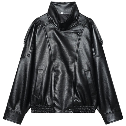 Veste Bomber Femme Similicuir – Coupe Courte Oversize, Col Montant, Fermeture Éclair | High Street Toutes Saisons | XS à L | 3 Coloris - BLACKBEARD OUTDOOR INDUSTRIES
