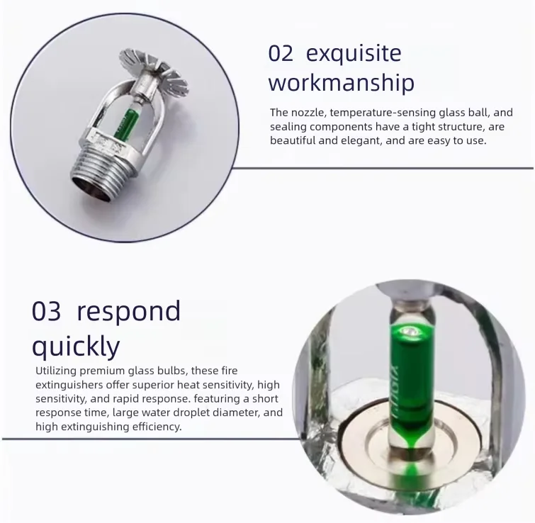 Lot de 5 Têtes de Sprinkler 93°C DN15/DN20 – Extinction Automatique Incendie, Pendant, Vertical ou Latéral