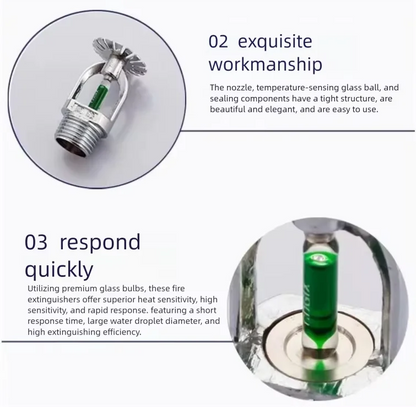 Lot de 5 Têtes de Sprinkler 93°C DN15/DN20 – Extinction Automatique Incendie, Pendant, Vertical ou Latéral