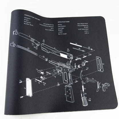 Tapis de Nettoyage pour Arme – Tapis d'Armurier avec Schéma Technique | CLUSGO - BLACKBEARD OUTDOOR INDUSTRIES