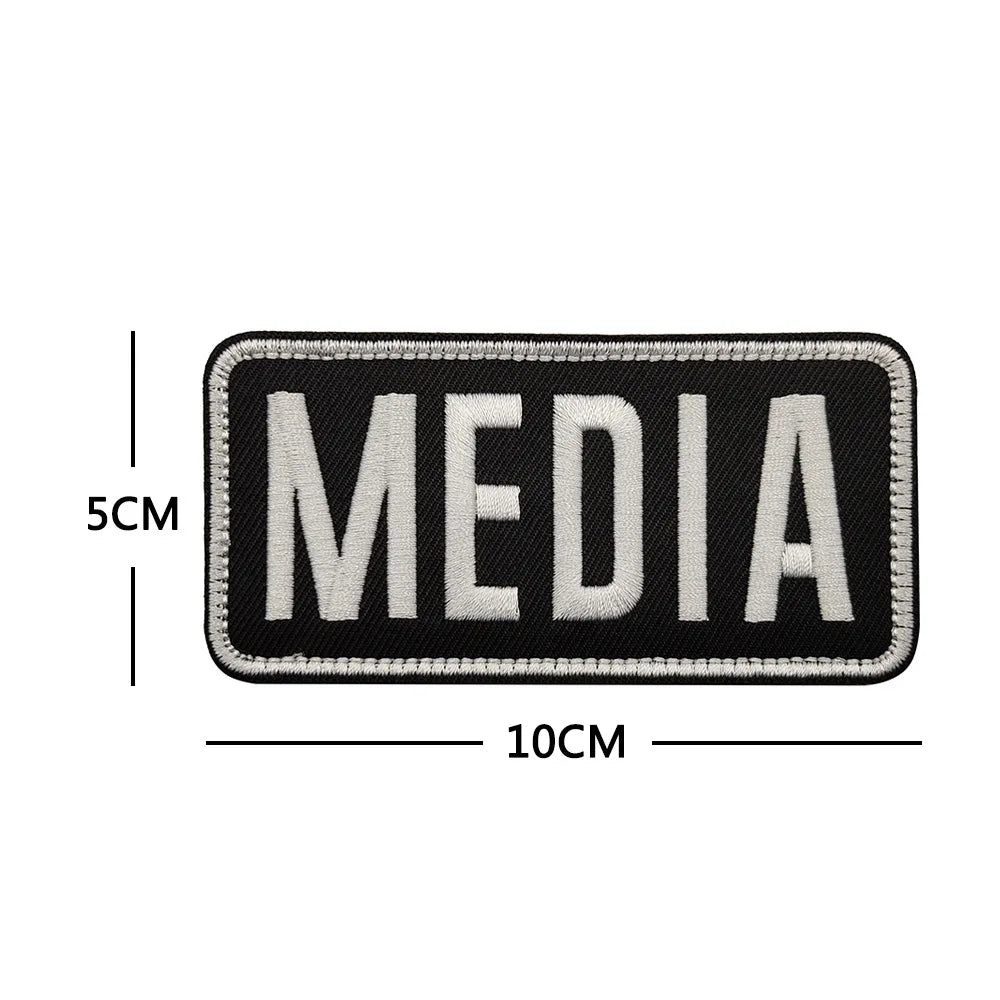 Patch Brassard Brodé PRESS MEDIA INSTRUCTOR – Réfléchissant & Lumineux | Velcro