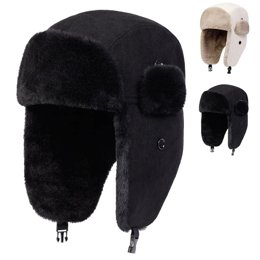 Chapka Hiver – Bonnet Oreillettes Velours Côtelé Unisexe - BLACKBEARD OUTDOOR INDUSTRIES