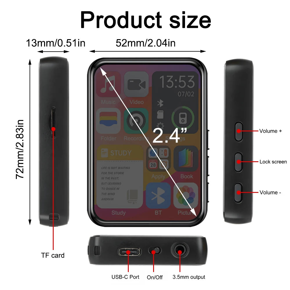 Lecteur MP3 Bluetooth 5.4 – AideeMaster 128 Go - BLACKBEARD OUTDOOR INDUSTRIES