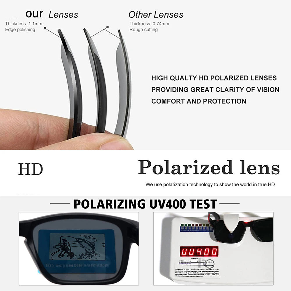 Lunettes Tactiques Polarisées UV400 – Rectangulaires Anti-Reflets | Airsoft, Terrain & Outdoor