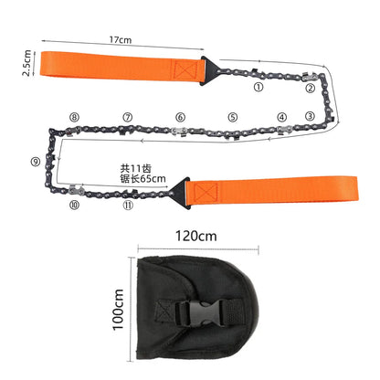 Scie Chaîne de Poche 11 Dents – Survie Outdoor Camping & Randonnée (103 cm)
