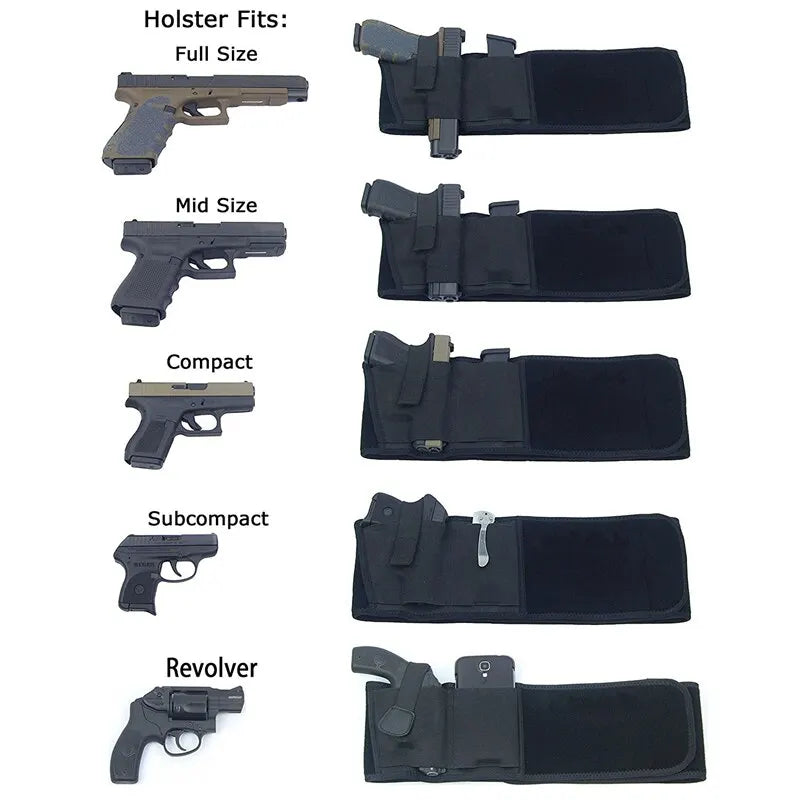 Holster Tactique Dissimulé Ceinture Ventre Canvas – Port Discret Unisexe – Chasse, Défense, Outdoor – 115 cm