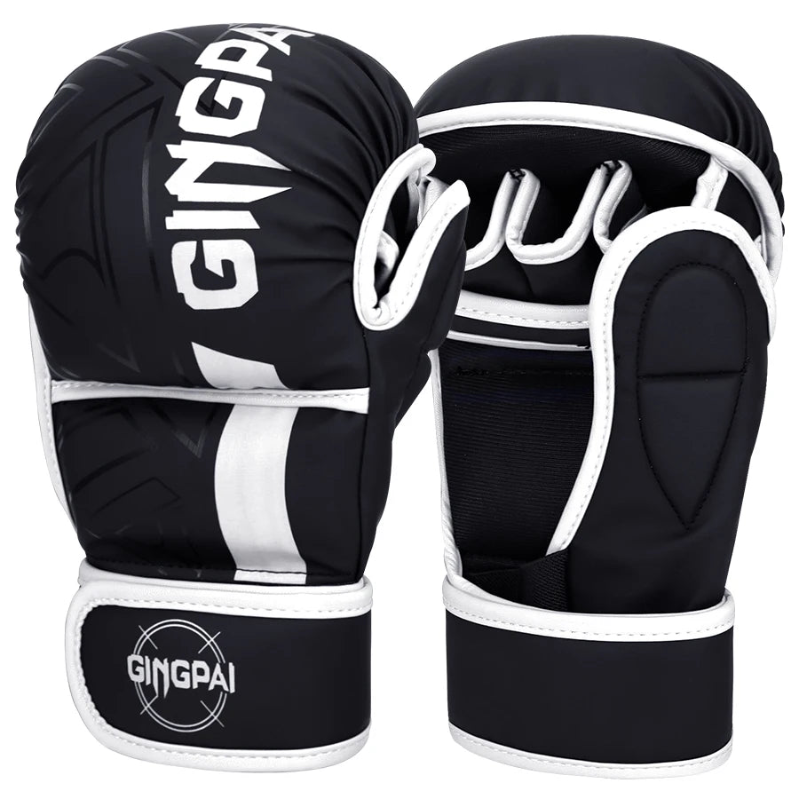 Gants MMA Demi-Doigts Pro Cuir PU – Sac de Frappe / Karaté / Muay Thai – S M L Adulte & Enfant - BLACKBEARD OUTDOOR INDUSTRIES