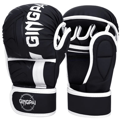 Gants MMA Demi-Doigts Pro Cuir PU – Sac de Frappe / Karaté / Muay Thai – S M L Adulte & Enfant - BLACKBEARD OUTDOOR INDUSTRIES