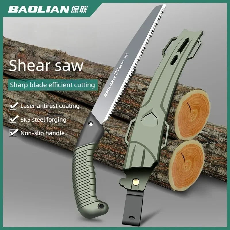 Scie Pliante Ergonomique Outdoor – Lame 300-399mm, Poignée Antidérapante | Camping, Randonnée, Survie