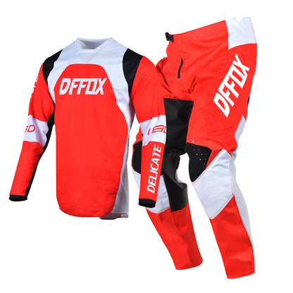 DFFOX Kit Moto MX – Jersey + Pantalon Motocross Enduro DH MTB Offroad – Unisexe S à XXXL