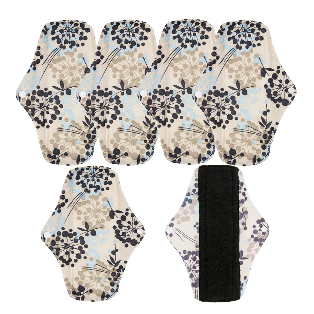 VEJYO – Lot de 5 Serviettes Hygiéniques Lavables en Charbon de Bambou Réutilisables Ma boutique