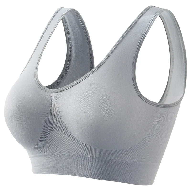Brassière Sport Femme Sans Armature Grande Taille – Rembourrage Amovible, Sans Couture, Yoga & Running – S à 5XL