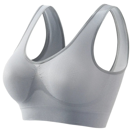 Brassière Sport Femme Sans Armature Grande Taille – Rembourrage Amovible, Sans Couture, Yoga & Running – S à 5XL