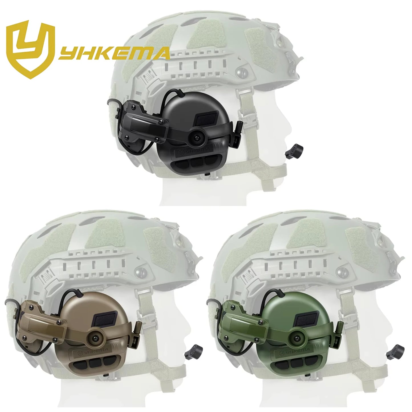 Casque Tactique Électronique sur Rail de Casque – 22 dB NRR, Amplification ×6, Micro Boom, PTT Kenwood