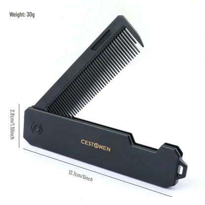 Peigne Pliable 2/3-en-1 Unisexe – Dents Larges & Denses, Barbe & Coiffure, Antistatique