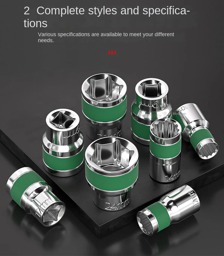 Jeu de Douilles 8-32 mm | Hexagonales 1/2" – Renforcées & Épaissies | Pour Clé à Chocs ou Pneumatique - BLACKBEARD OUTDOOR INDUSTRIES