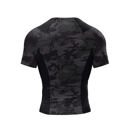Ensemble T-shirt Rashguard Jiu Jitsu No Gi + Shorts MMA – Compression et Confort pour Hommes, Idéal pour Boxe, Jiu Jitsu, Kickboxing, Muay Thai - BLACKBEARD OUTDOOR INDUSTRIES