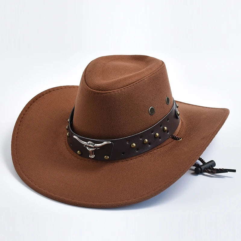 Chapeau Western en suede Synthétique – Large Bord Vintage pour Gentleman & Cowgirl - BLACKBEARD OUTDOOR INDUSTRIES