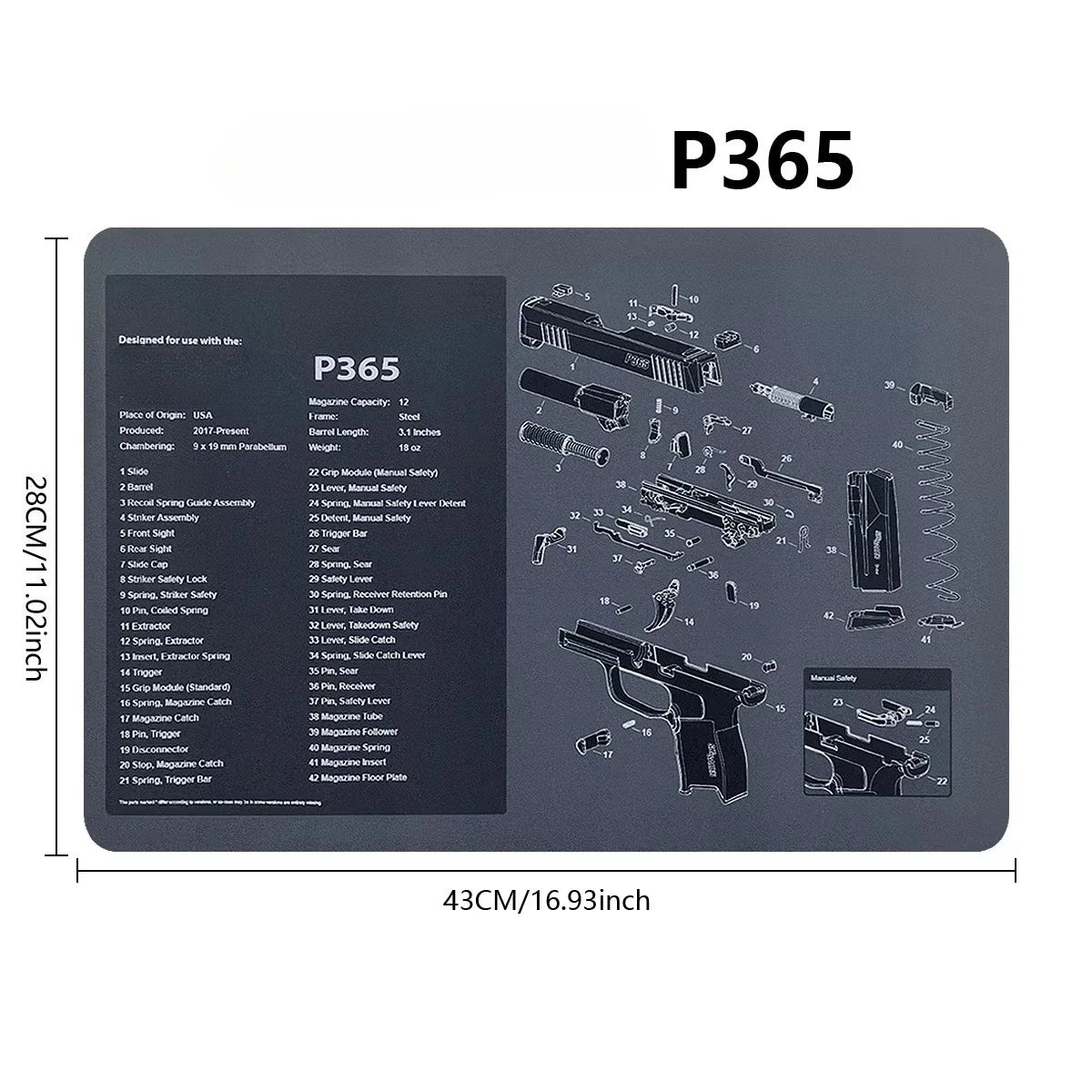 Tapis de Nettoyage pour Arme | Tapis Souris Multi-Armes – AR15, AK47, Remington 870, Glock, CZ75, P226, 1911… - BLACKBEARD OUTDOOR INDUSTRIES