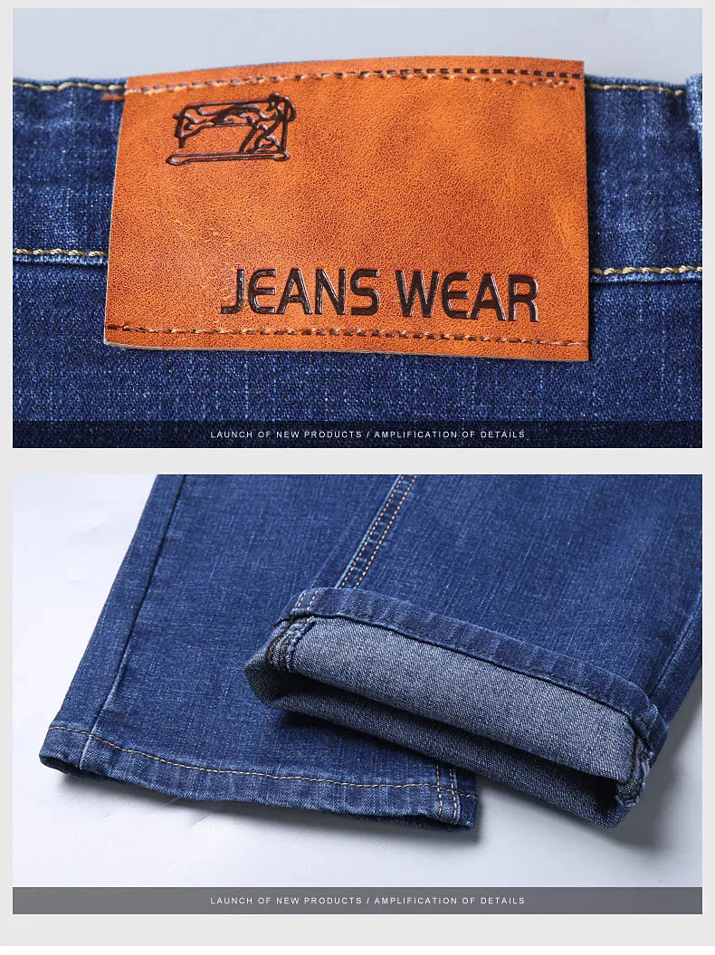 Jean Homme Fashion Business – Jean Slim Stretch Classique, Pantalon Casual – Denim Noir et Bleu BLACKBEARD OUTDOOR INDUSTRIES