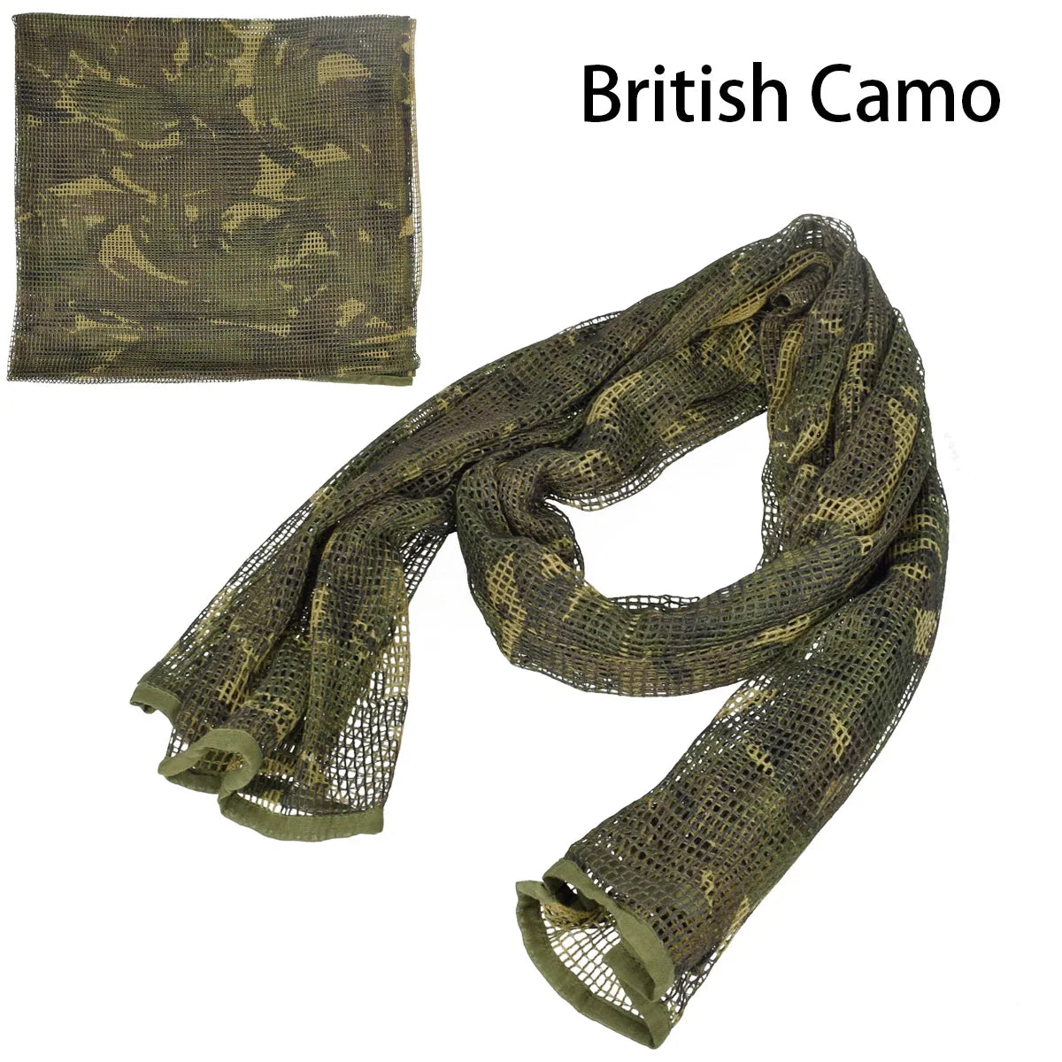 Chèche Tactique Camouflage Filet 190x90cm – Coton/Nylon, Multifonction | Airsoft, Chasse, Randonnée
