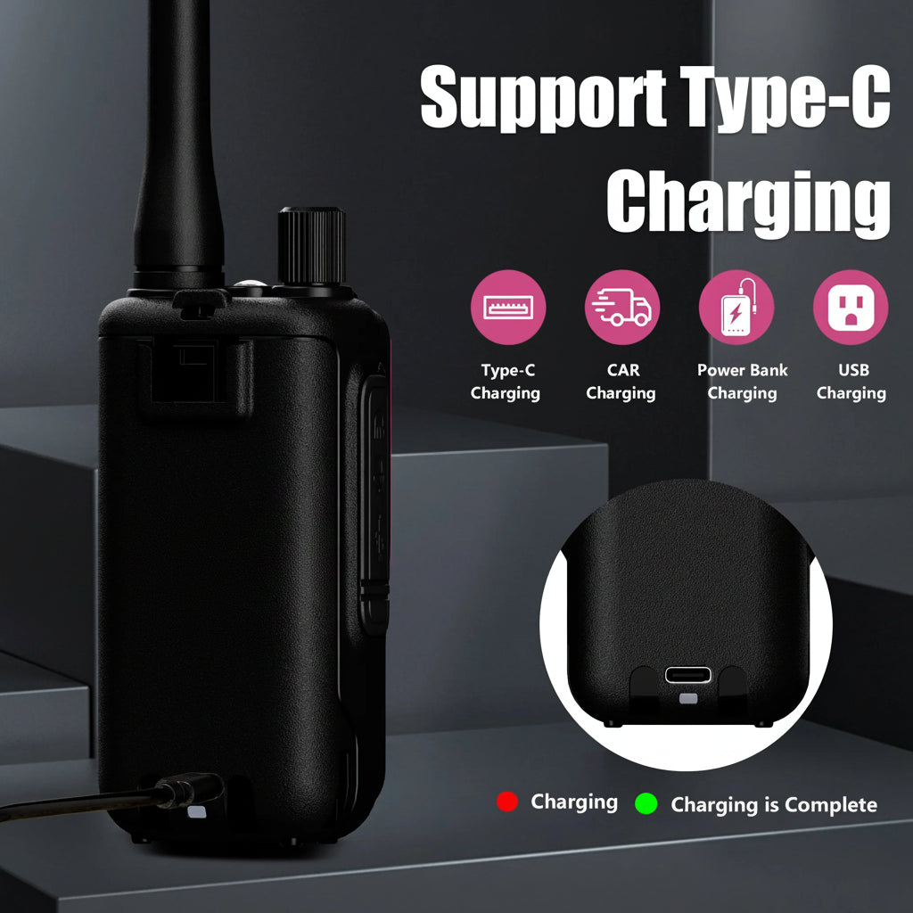 Talkie-Walkie Rose Baofeng U5R Mini – Bluetooth, 999 Canaux, USB-C, IP45