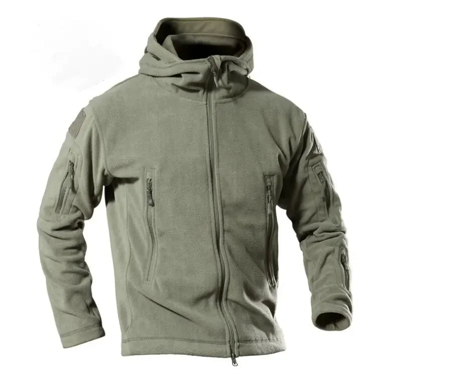 Veste Polaire Tactique Homme à Capuche - Chaude et Coupe-Vent, Hiver