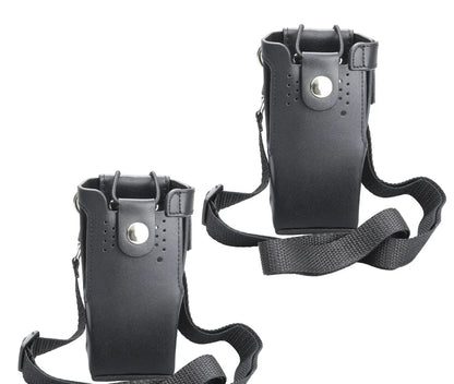 Holster Cuir PU Radio – Étui de Transport avec Bandoulière Nylon pour Motorola GP328, GP3188, CP200, HT750, MTX900