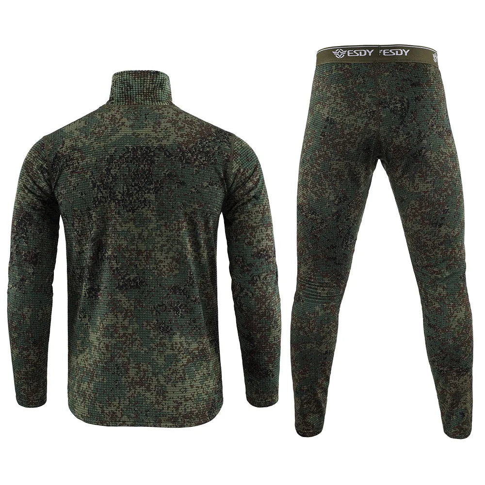 Ensemble Sous-Vêtement Thermique Homme – Polaire Compressif Séchage Rapide Style Militaire