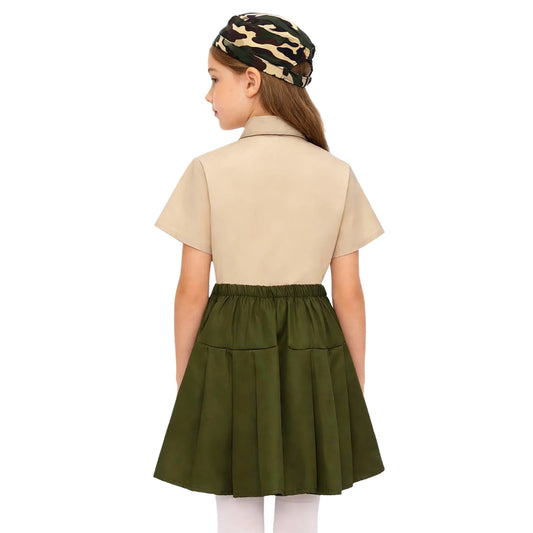 Uniforme Militaire Enfant 4 Pièces – Garçon & Fille | Cosplay, Spectacle, Halloween | 100-160 cm