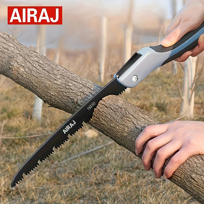 Scie Pliante AIRAJ Multifonction Acier Anti-Rouille – Camping, Jardinage, Survie – 3 Tailles de Lame (< 100 mm / 100-199 mm / 200-299 mm)