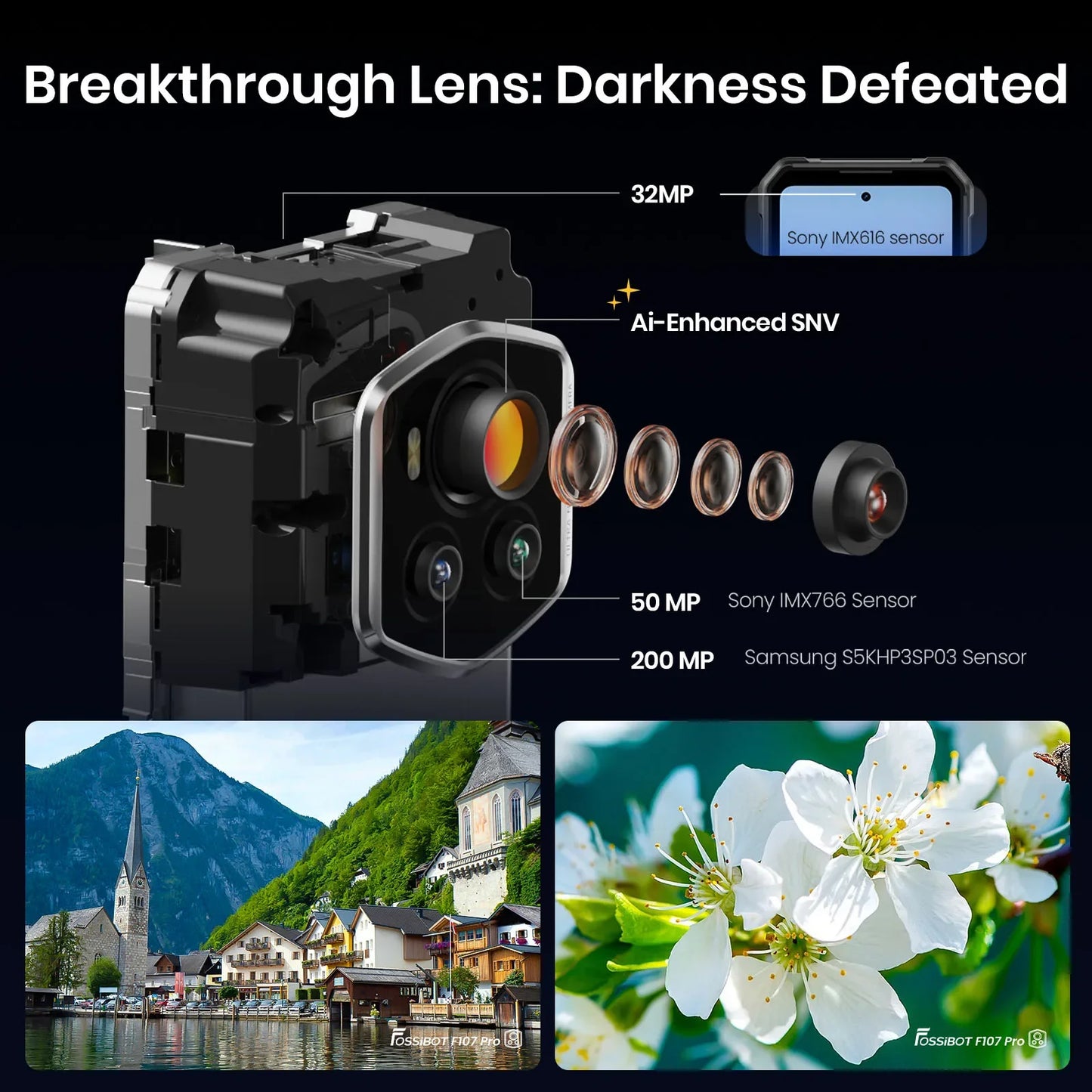 Smartphone Incassable Fossibot F107 Pro 28000mAh Vision Nocturne 5G