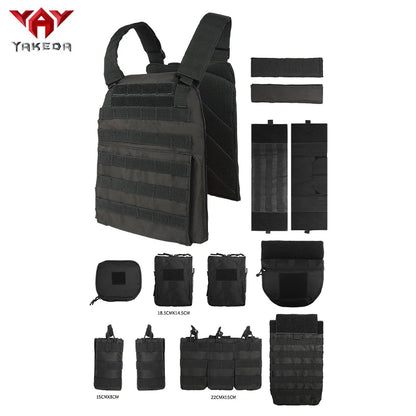 Gilet tactique YAKEDA modulable avec 5 pochettes