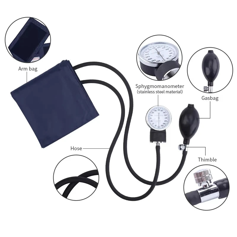Tensiomètre Manuel Brassard Adulte – Sphygmomanomètre Anéroïde avec Stéthoscope et Pochette