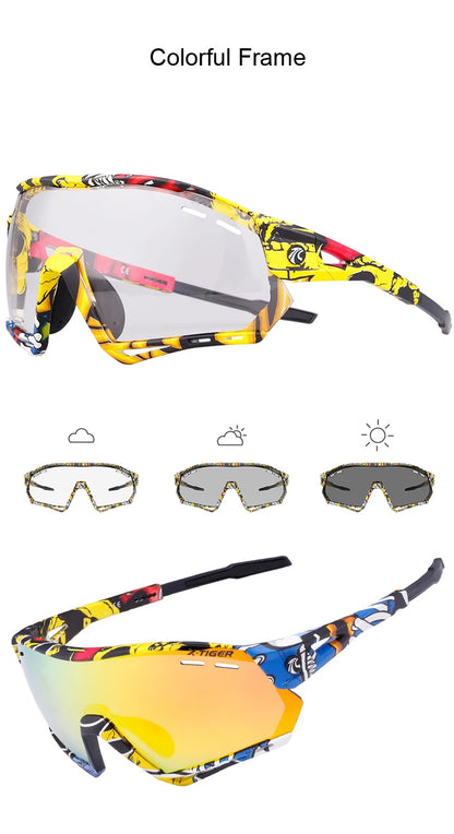 X-TIGER Lunettes de Cyclisme 5 Verres – UV400, Polarisées – Pour Vélo, Running, Pêche & Sports Extérieurs - BLACKBEARD OUTDOOR INDUSTRIES