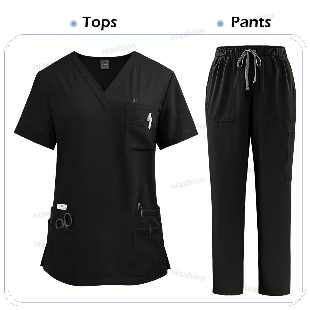 Uniforme Médical de Haute Qualité pour Femmes - Ensemble de Blouse et Pantalon pour Infirmière, Scrubs Unisexe BLACKBEARD OUTDOOR INDUSTRIES