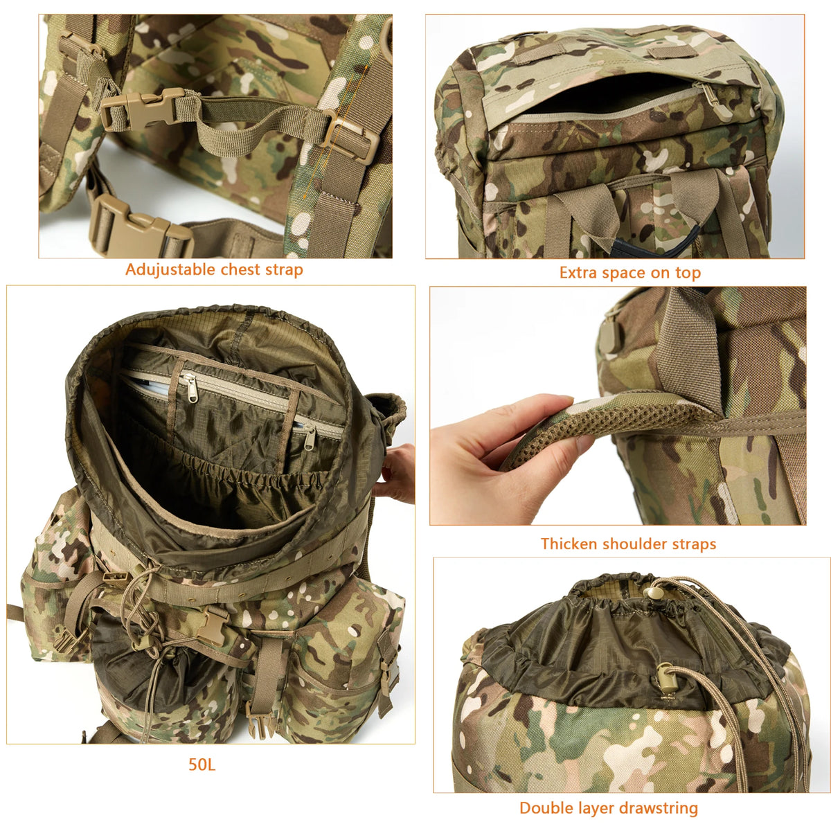 Sac à dos tactique ALICE C1 camouflage – Randonnée et bivouac