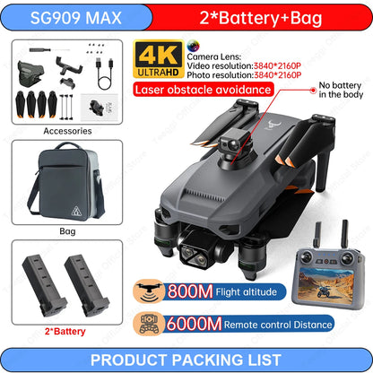Teeggi SG909 MAX – Drone GPS 4K | 360° | Gimbal 3 Axes | Portée 6 km | +30 min - BLACKBEARD OUTDOOR INDUSTRIES