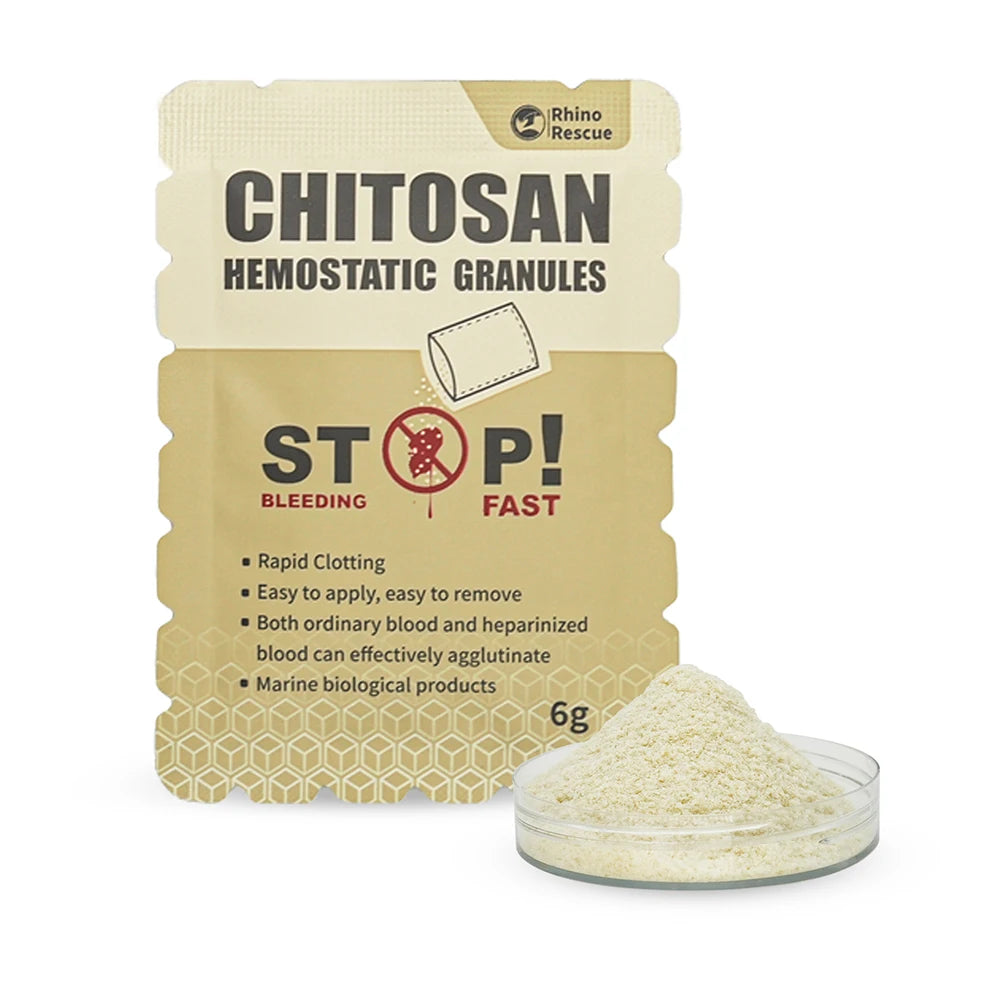 RHINO RESCUE Granulés Hémostatiques Chitosan 6g – Coagulation Rapide, Sans Résidu